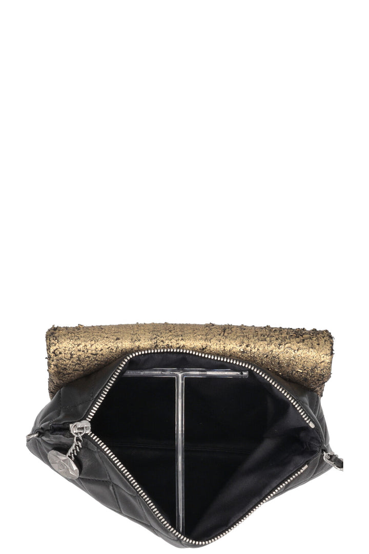 CHANEL Mineral Nights Clutch With Chain Black Gold