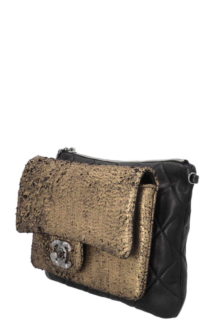 CHANEL Mineral Nights Clutch With Chain Black Gold