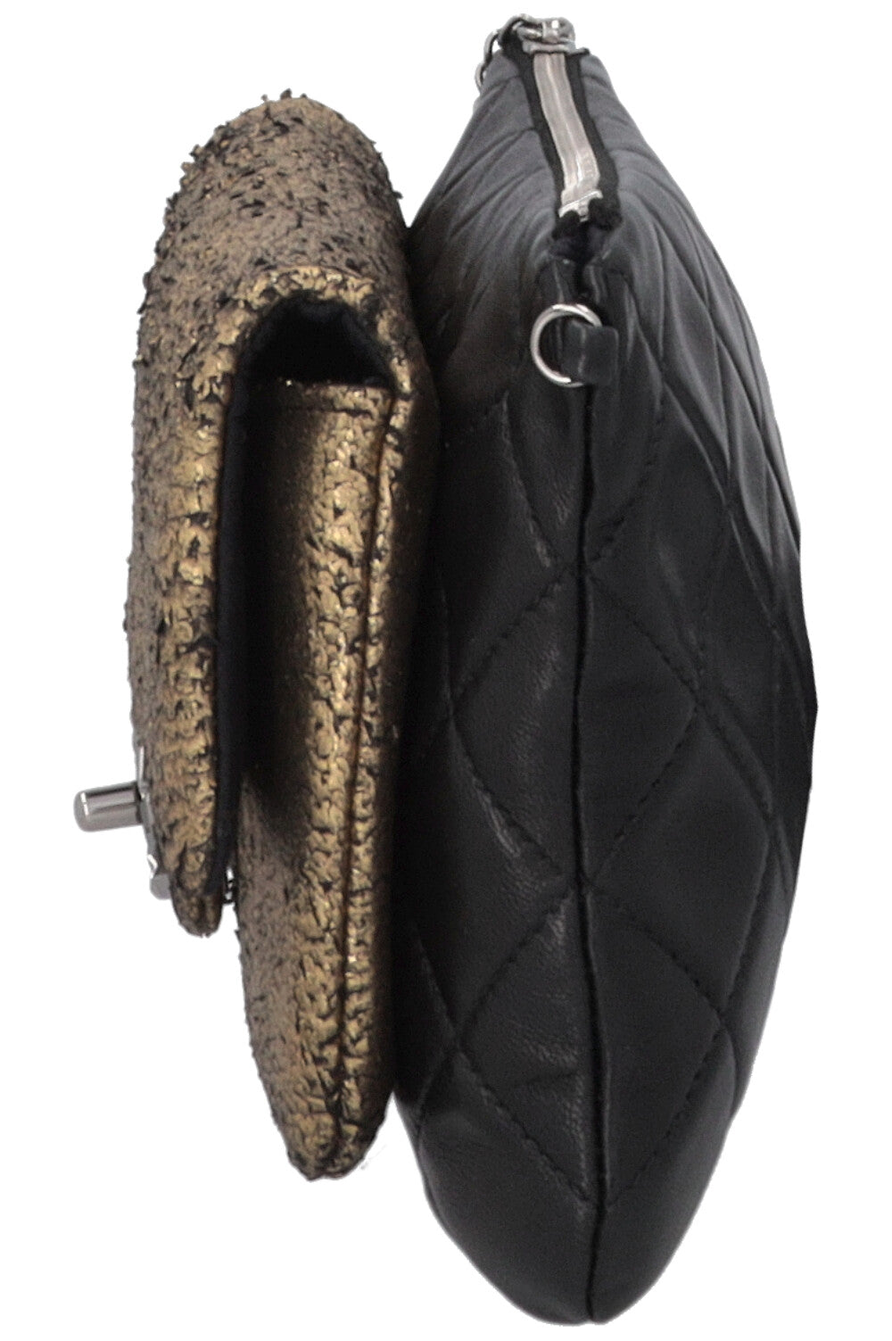 CHANEL Mineral Nights Clutch With Chain Black Gold