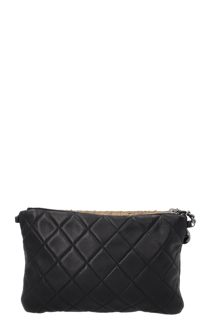 CHANEL Mineral Nights Clutch With Chain Black Gold