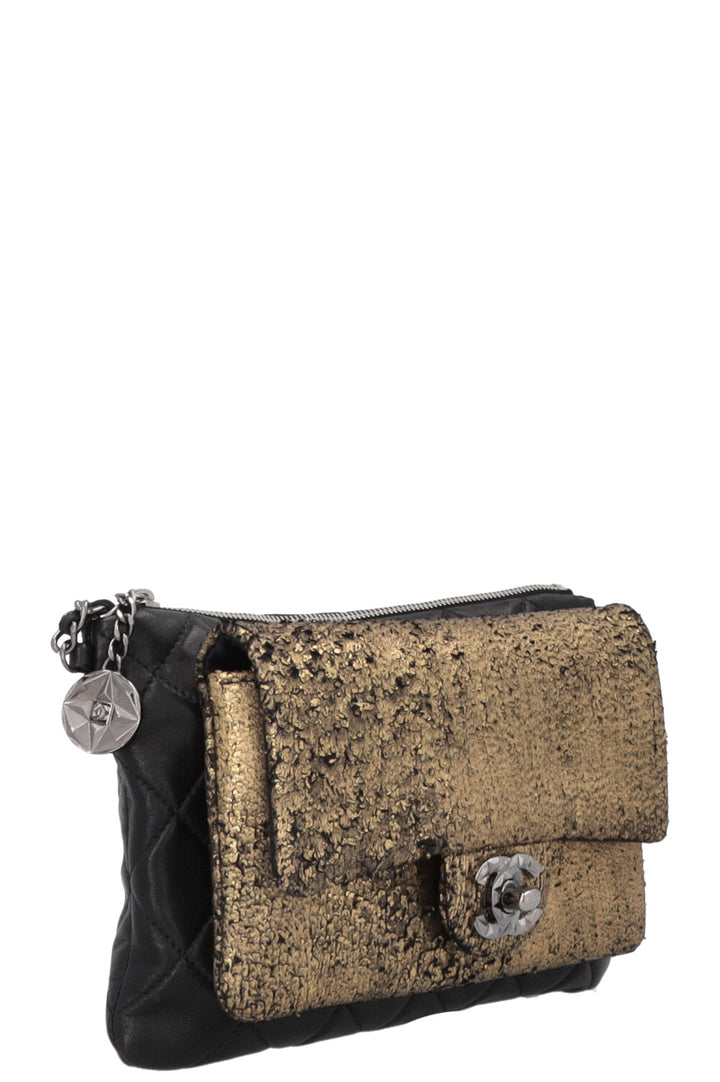 CHANEL Mineral Nights Clutch With Chain Black Gold