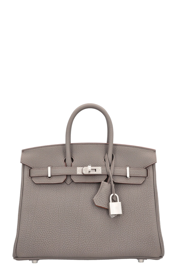 HERMÈS Horseshoe Birkin 25 Verso Retourne Togo Etain & Gold