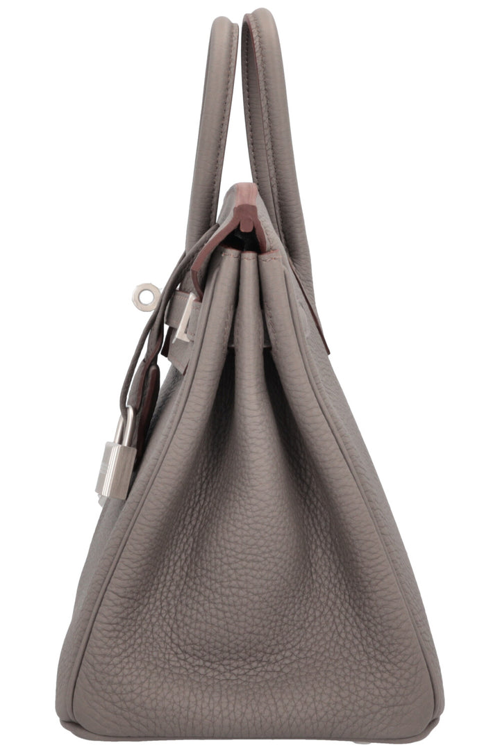 HERMÈS Horseshoe Birkin 25 Verso Retourne Togo Etain & Gold