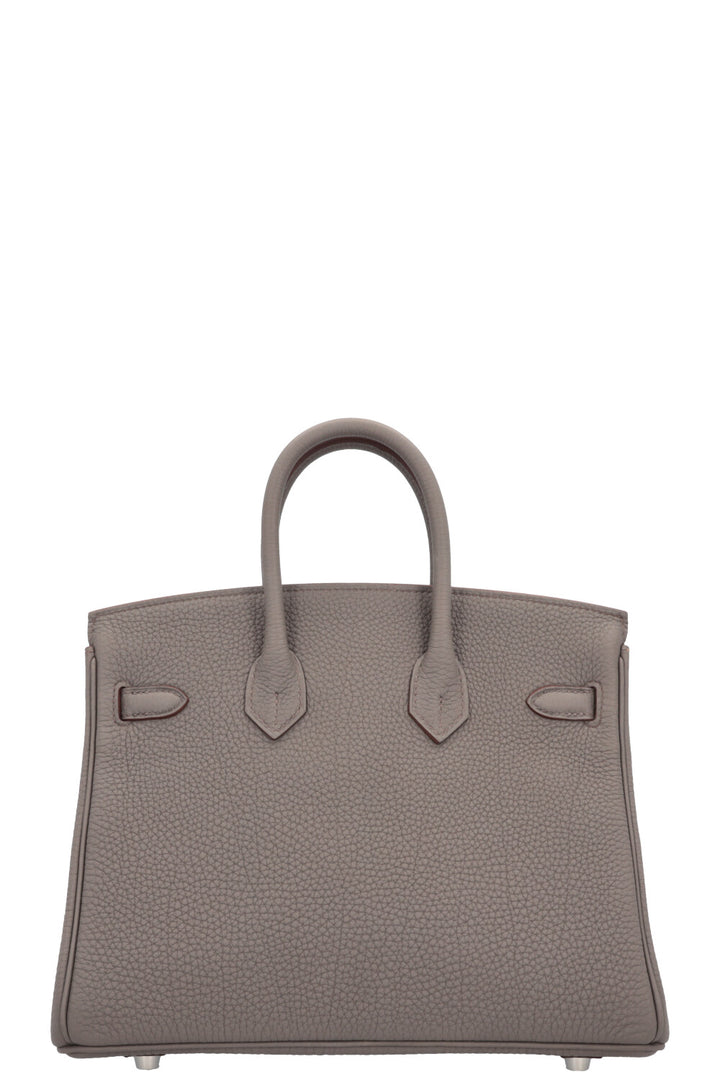 HERMÈS Horseshoe Birkin 25 Verso Retourne Togo Etain & Gold