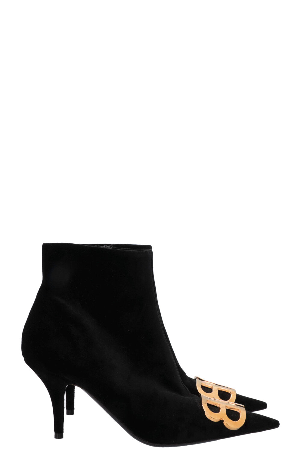 BALENCIAGA Knife BB Ankle Boots Velvet Black
