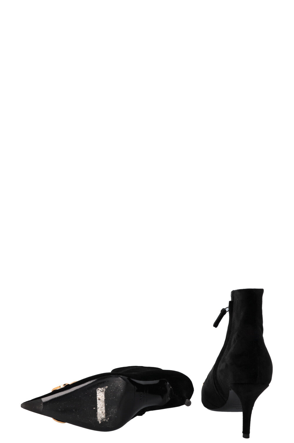BALENCIAGA Knife BB Ankle Boots Velvet Black