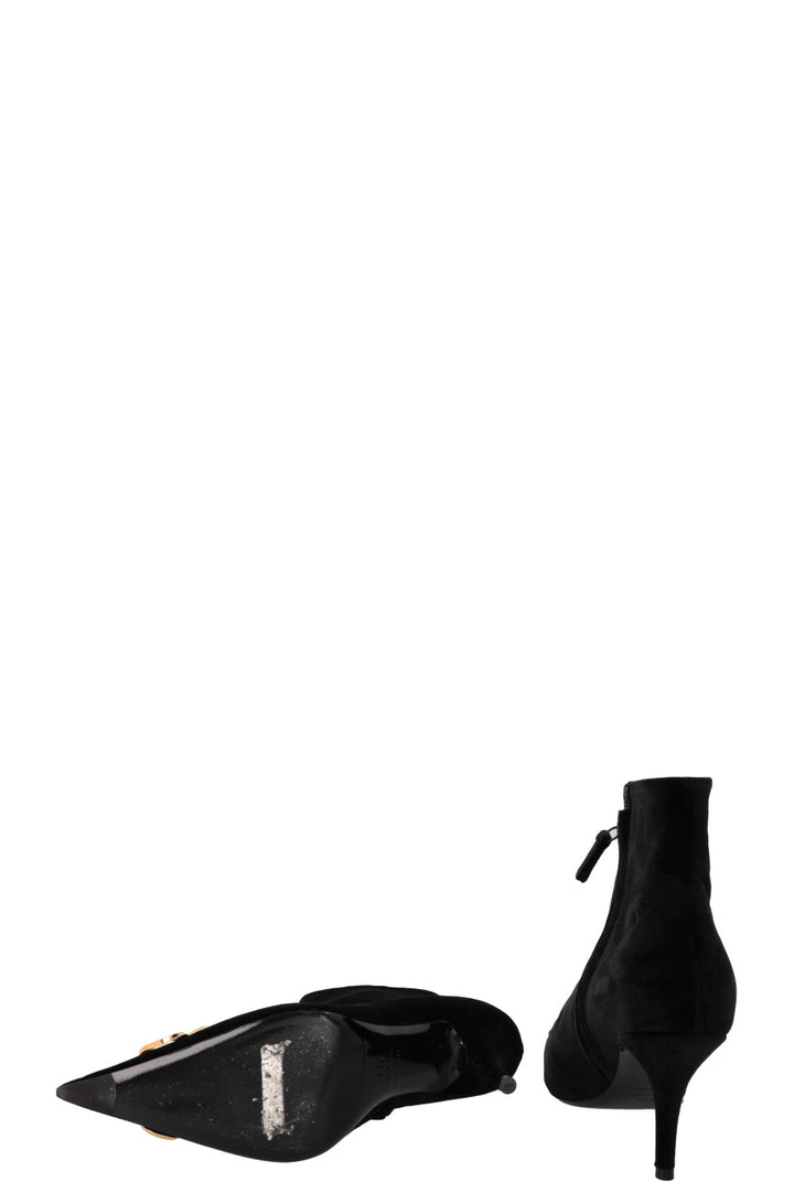BALENCIAGA Knife BB Ankle Boots Velvet Black