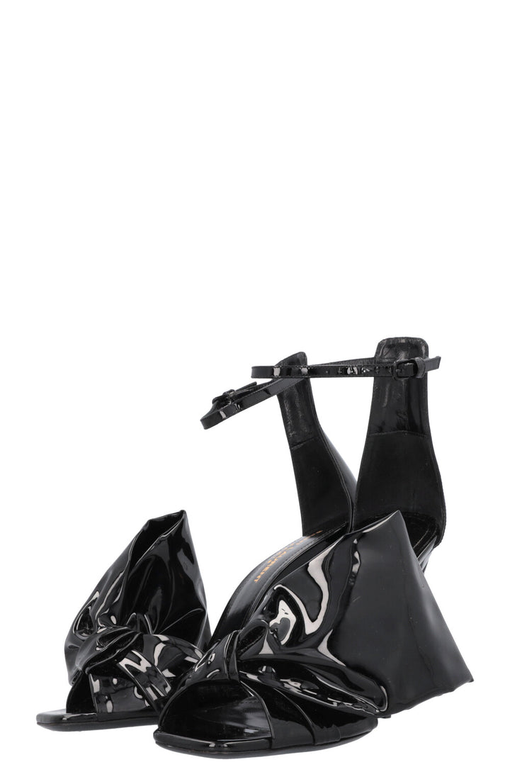 SAINT LAURENT Bow Heels Patent Black