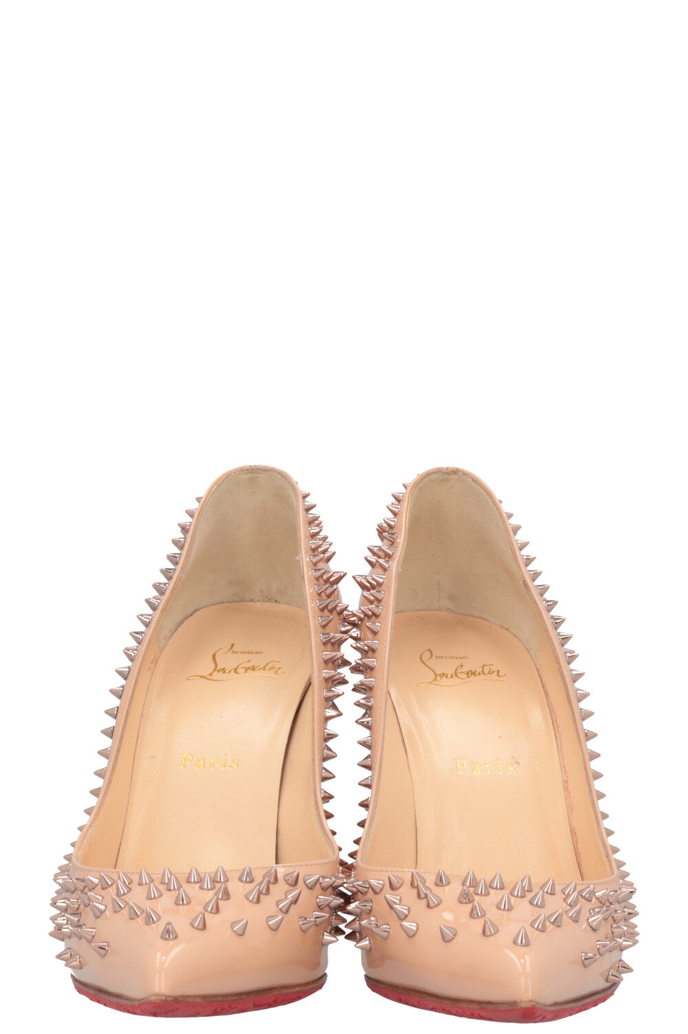 CHRISTIAN LOUBOUTIN Spike Heels Patent Nude