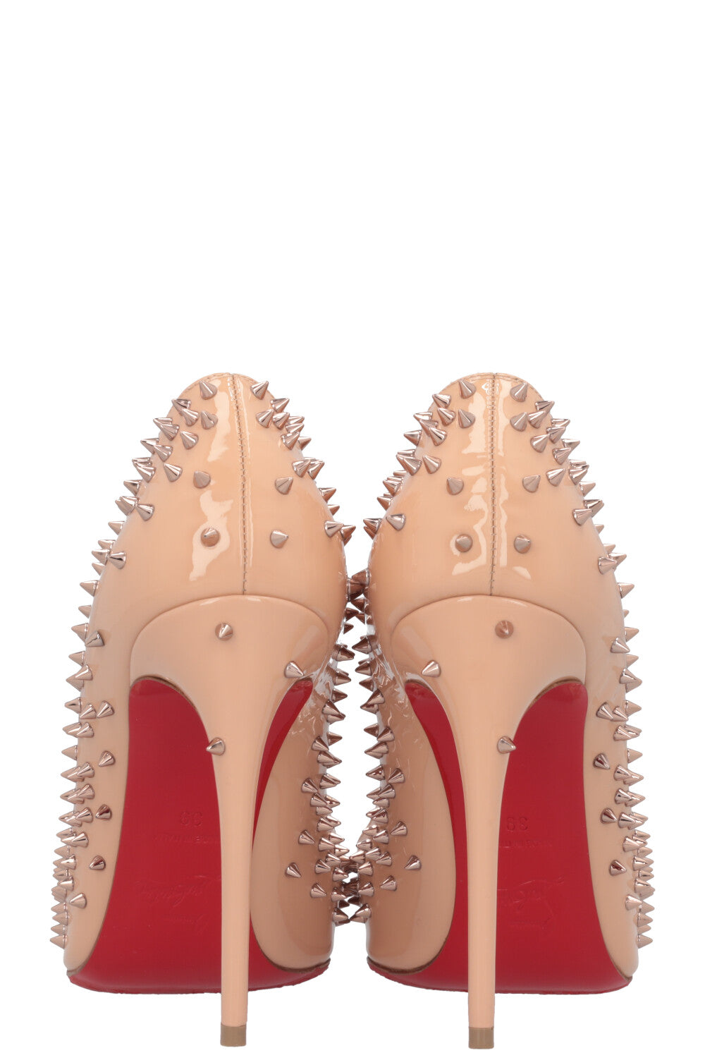 CHRISTIAN LOUBOUTIN Spike Heels Patent Nude