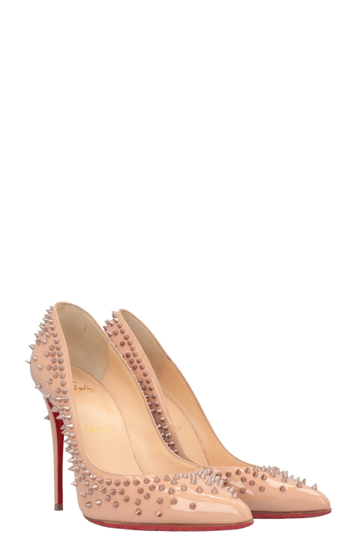 CHRISTIAN LOUBOUTIN Spike Heels Patent Nude