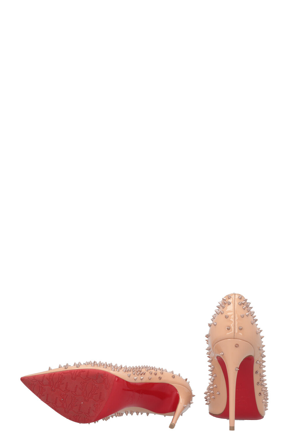 CHRISTIAN LOUBOUTIN Spike Heels Patent Nude
