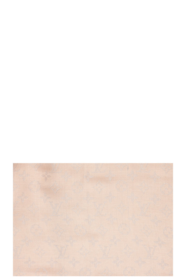 LOUIS VUITTON Fringed MNG Scarf Pink