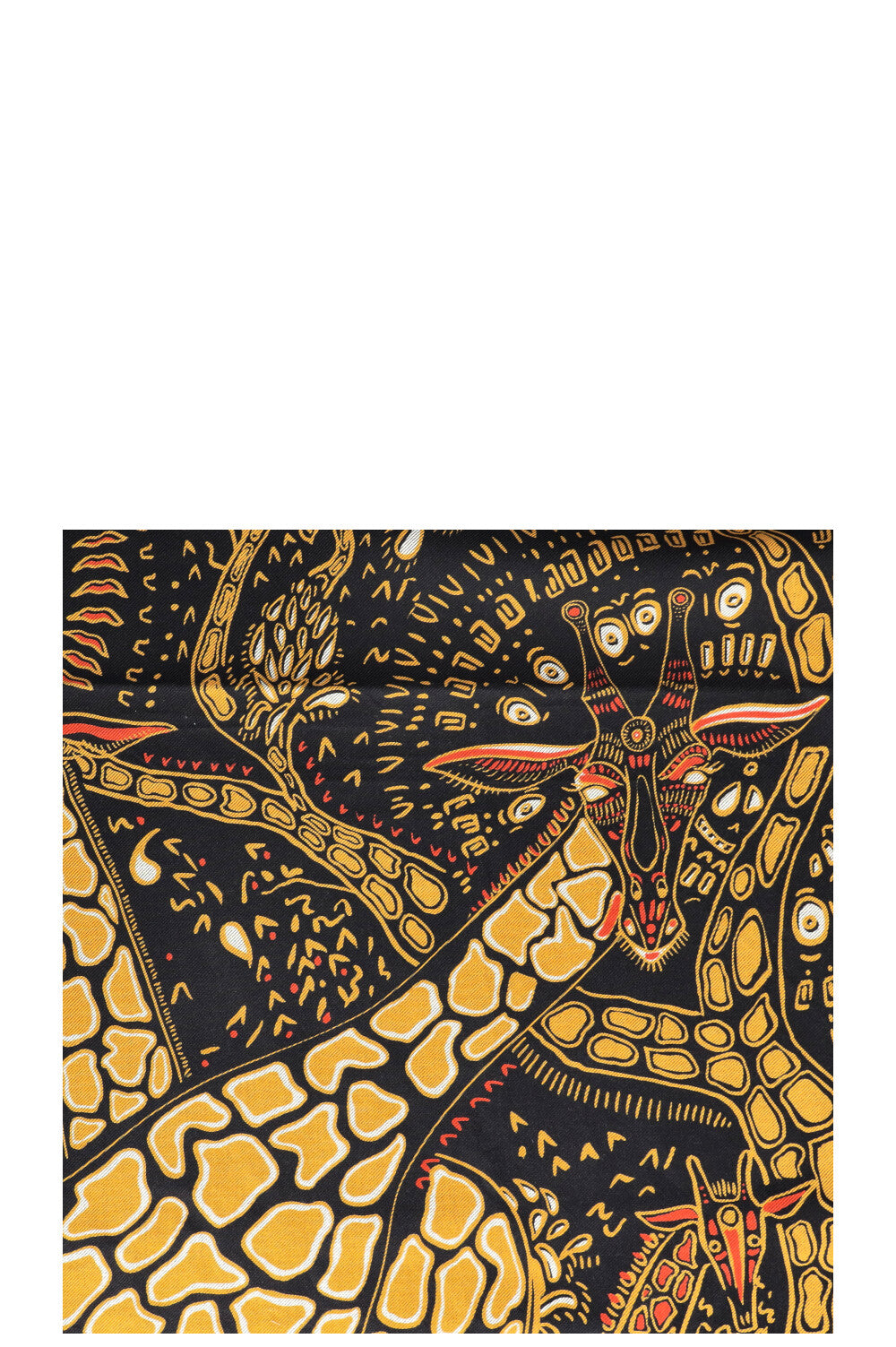 Serviette à franges girafe CHRISTIAN DIOR en coton noir et jaune