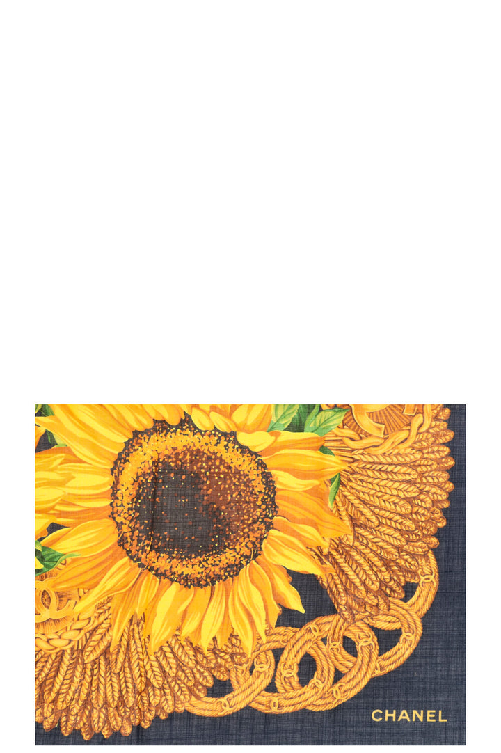 Écharpe CHANEL Tournesol 140 Bleu marine