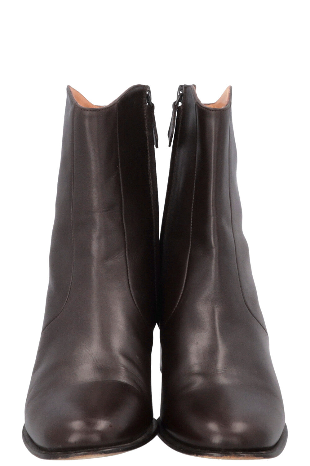 HERMÈS Zip Ankle Boots Brown