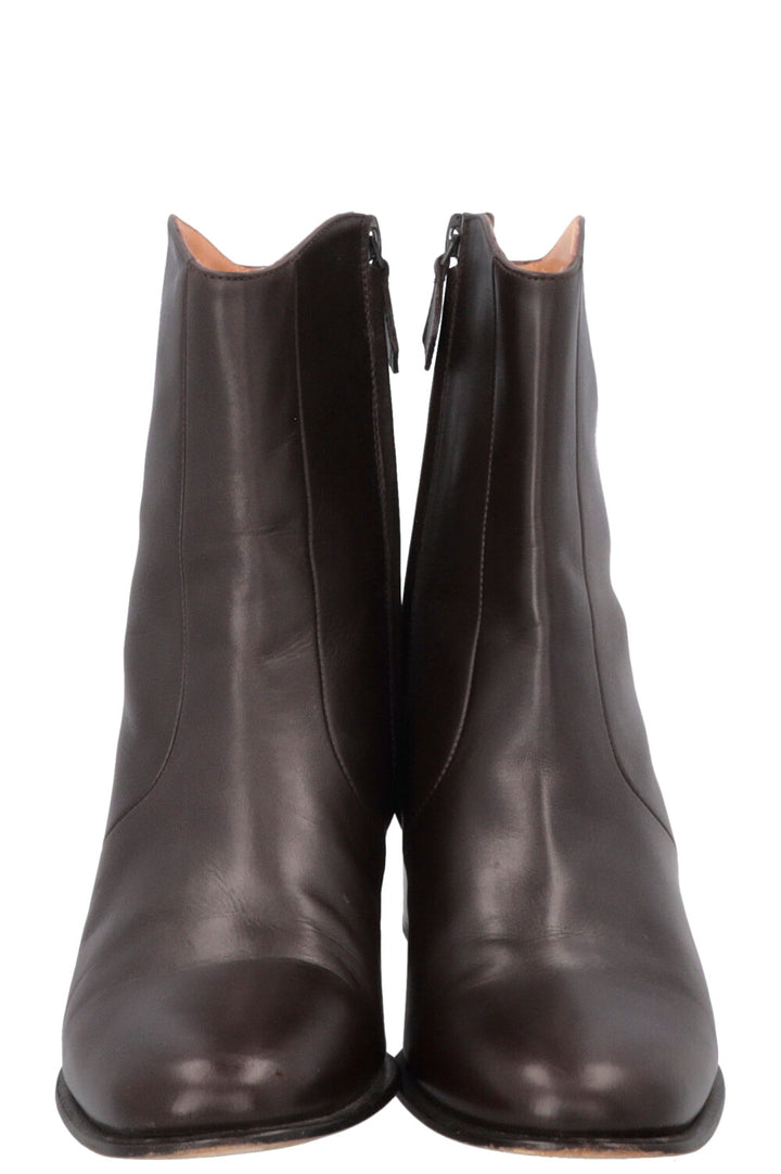 HERMÈS Zip Ankle Boots Brown