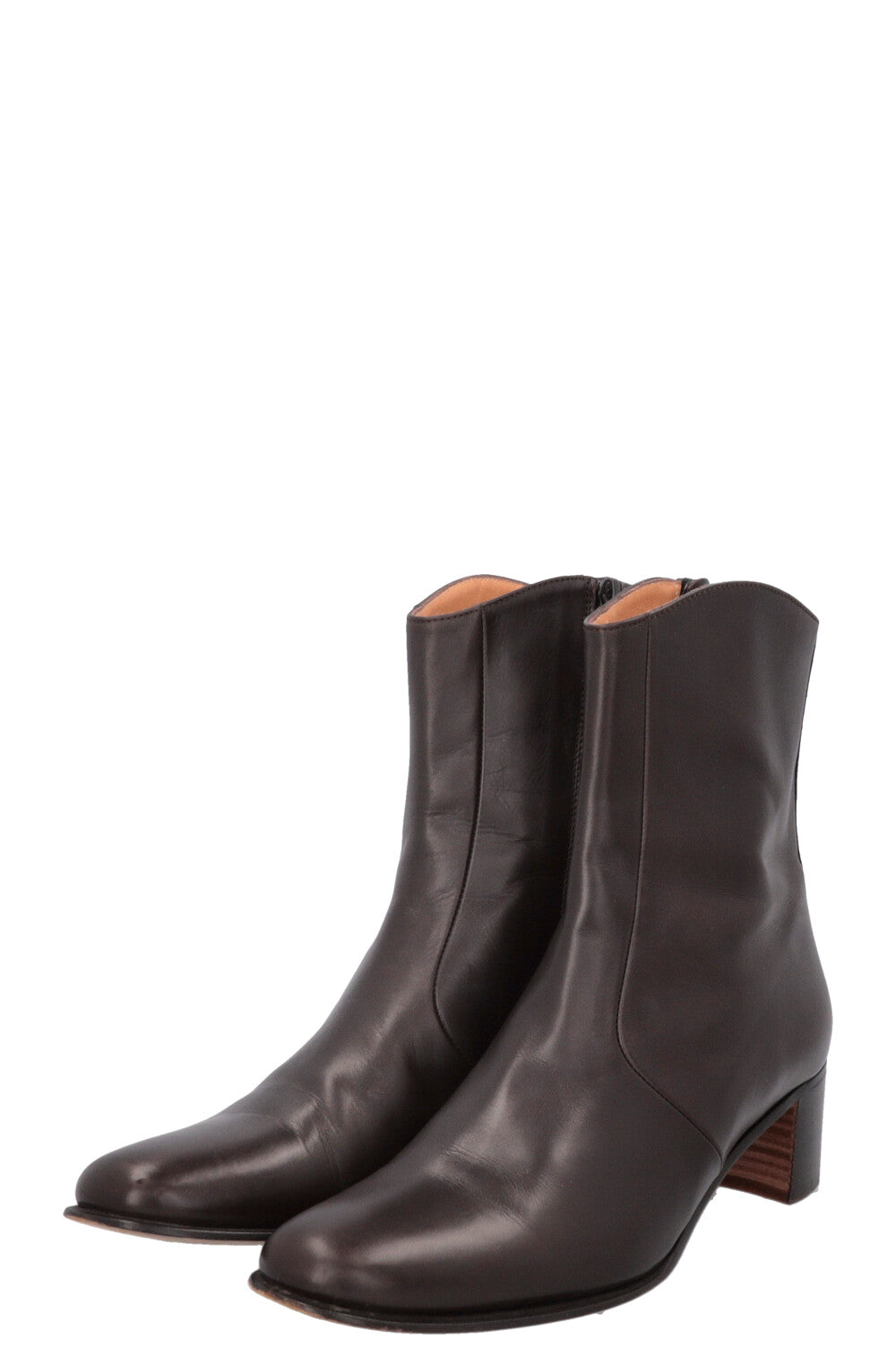 HERMÈS Zip Ankle Boots Brown