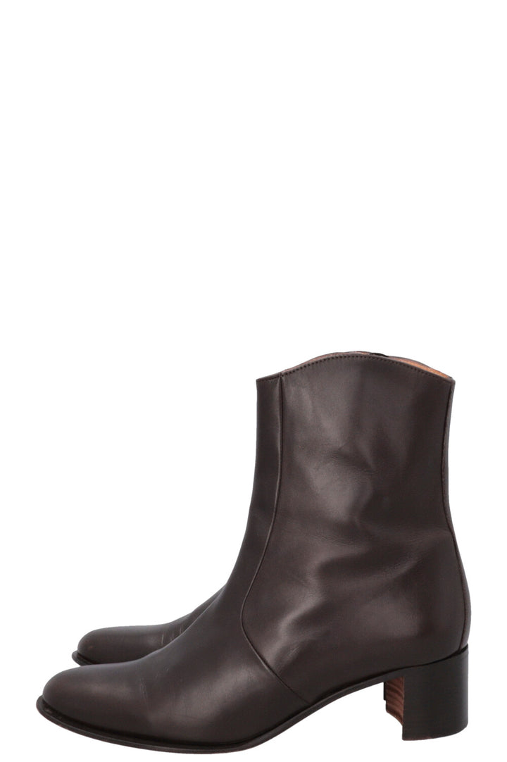HERMÈS Zip Ankle Boots Brown