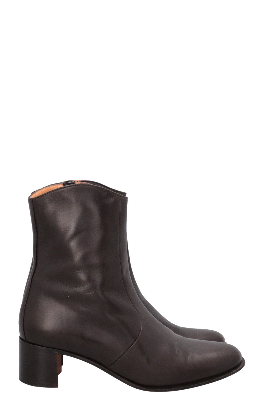HERMÈS Zip Ankle Boots Brown