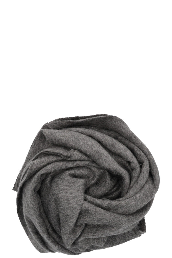 LORO PIANA Fringed Scarf Cashmere Grey