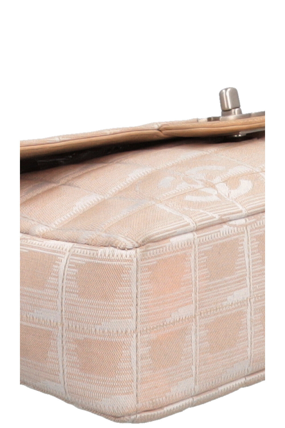 CHANEL Single Flap Bag CC Canvas Beige