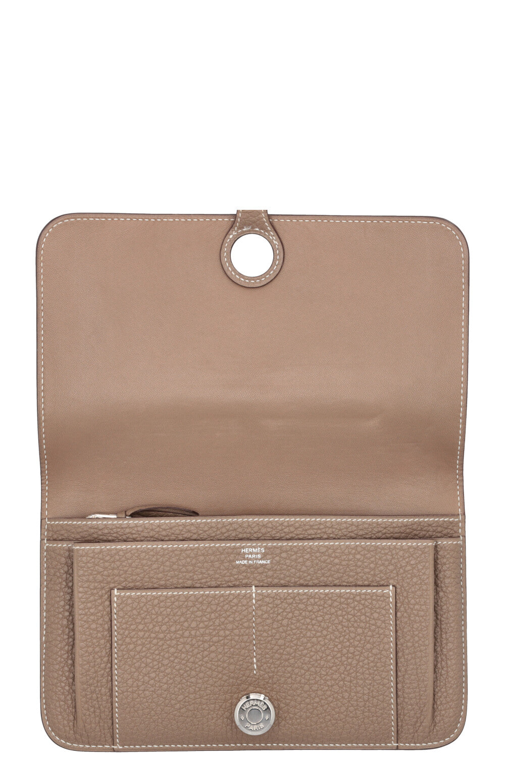 HERMÈS Dogon Duo Portefeuille Clémence Etoupe