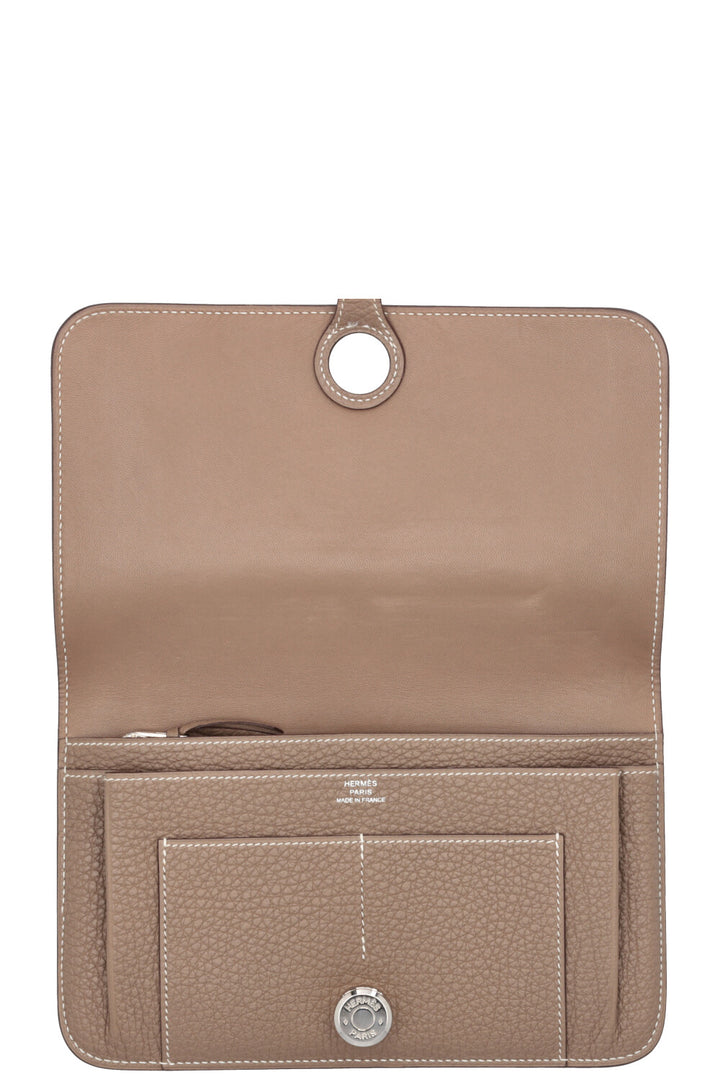 HERMÈS Dogon Duo Portefeuille Clémence Etoupe
