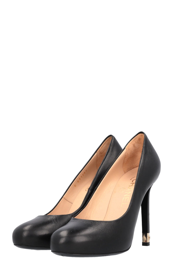 CHANEL Heels Leather Black