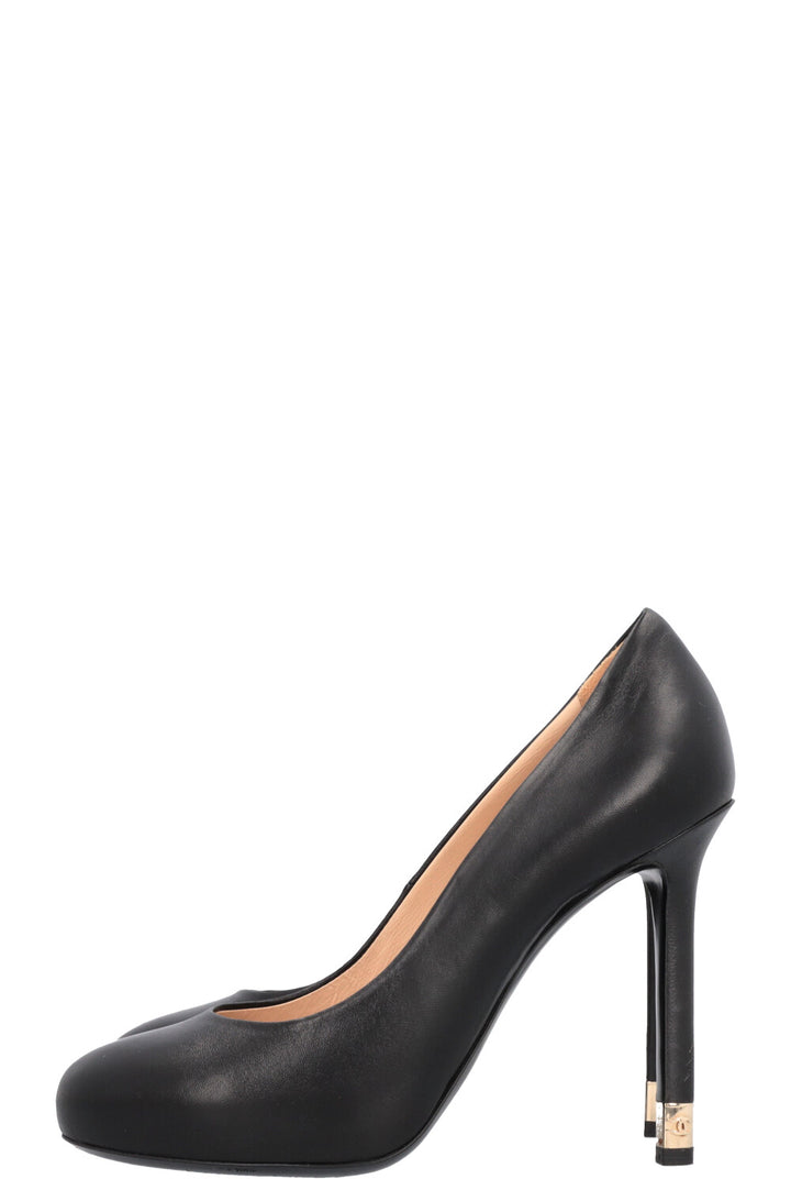 CHANEL Heels Leather Black