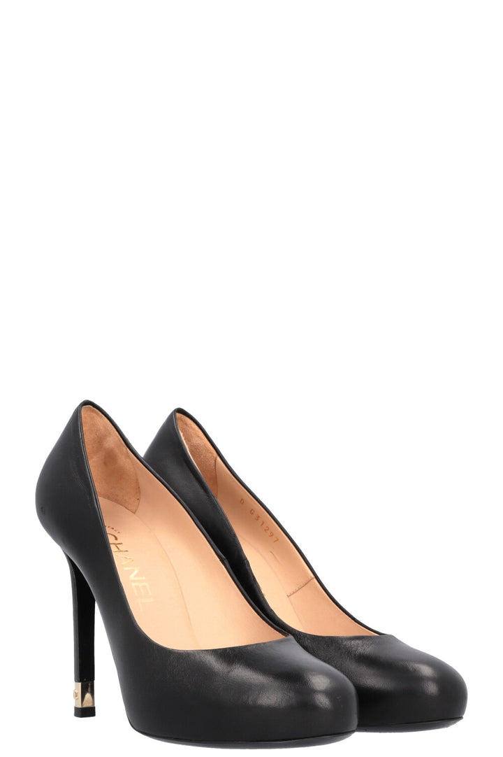CHANEL Heels Leather Black