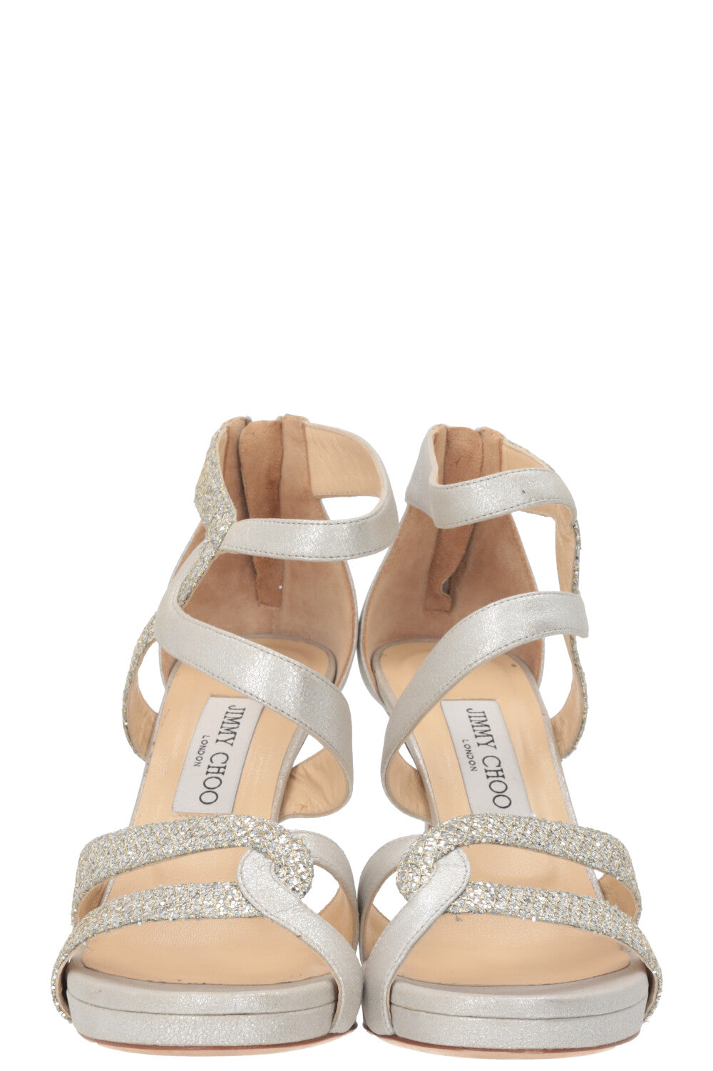 JIMMY CHOO Heels Glitter Silver