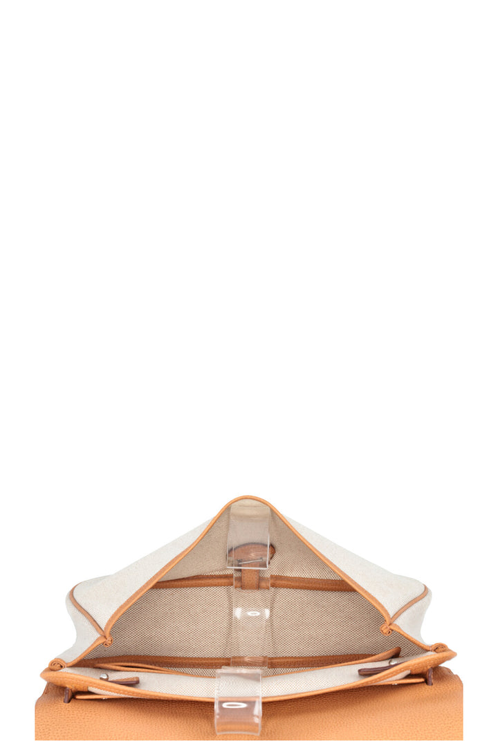 HERMÈS Colorado Shoulder Bag Gold Canvas Vache Liegee