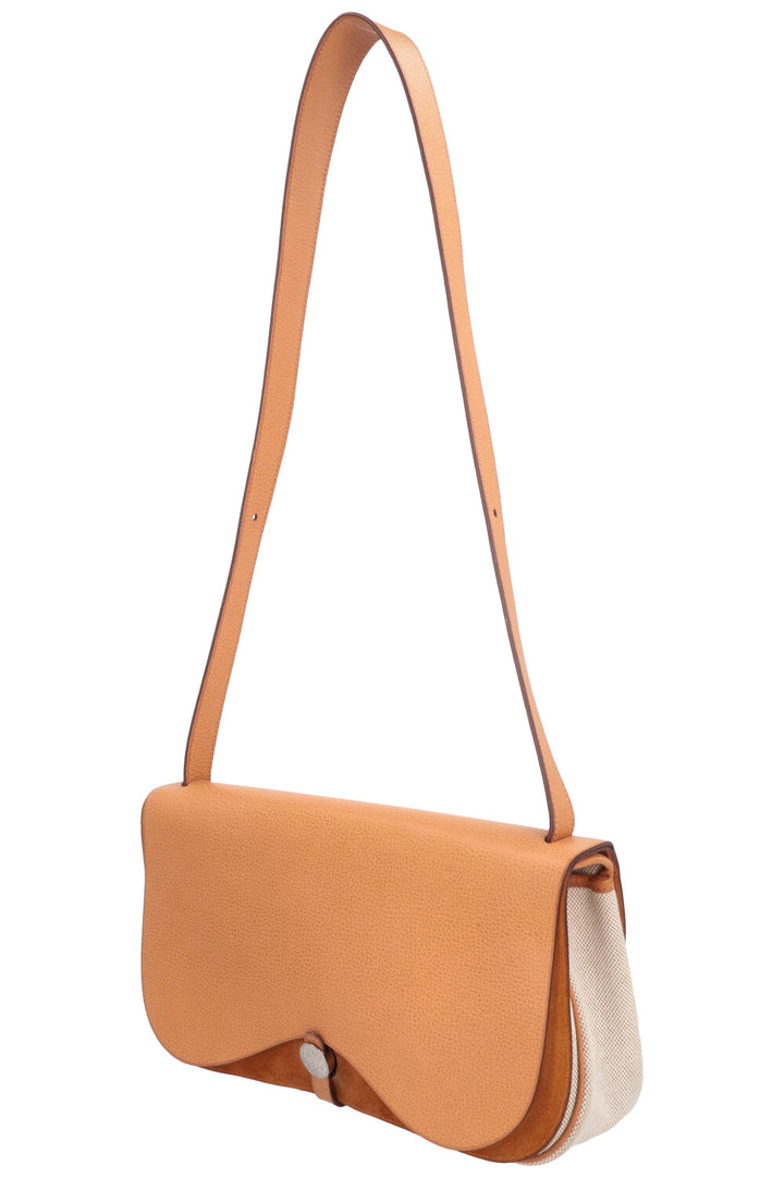 HERMÈS Colorado Shoulder Bag Gold Canvas Vache Liegee