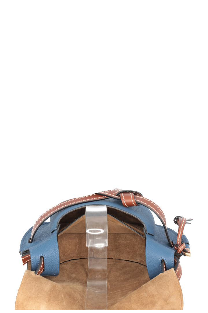 LOEWE Small Gate Bag Leather Navy Brown