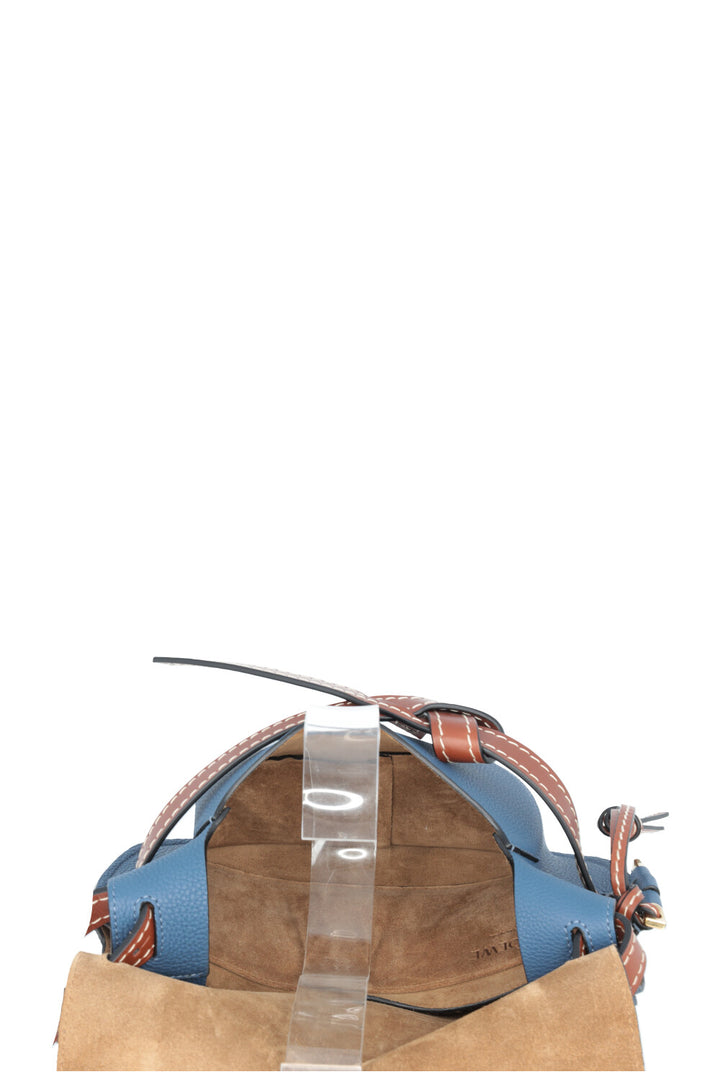 LOEWE Small Gate Bag Leather Navy Brown