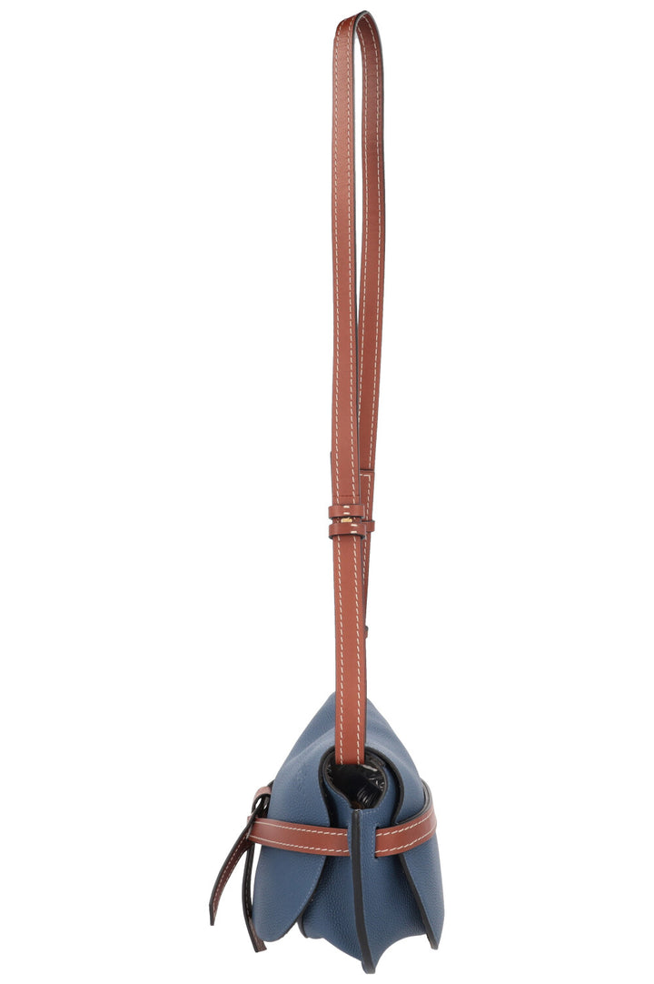 LOEWE Small Gate Bag Leather Navy Brown