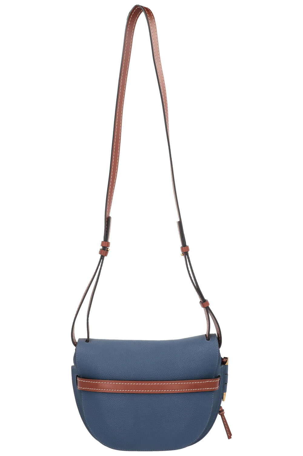 LOEWE Small Gate Bag Leather Navy Brown