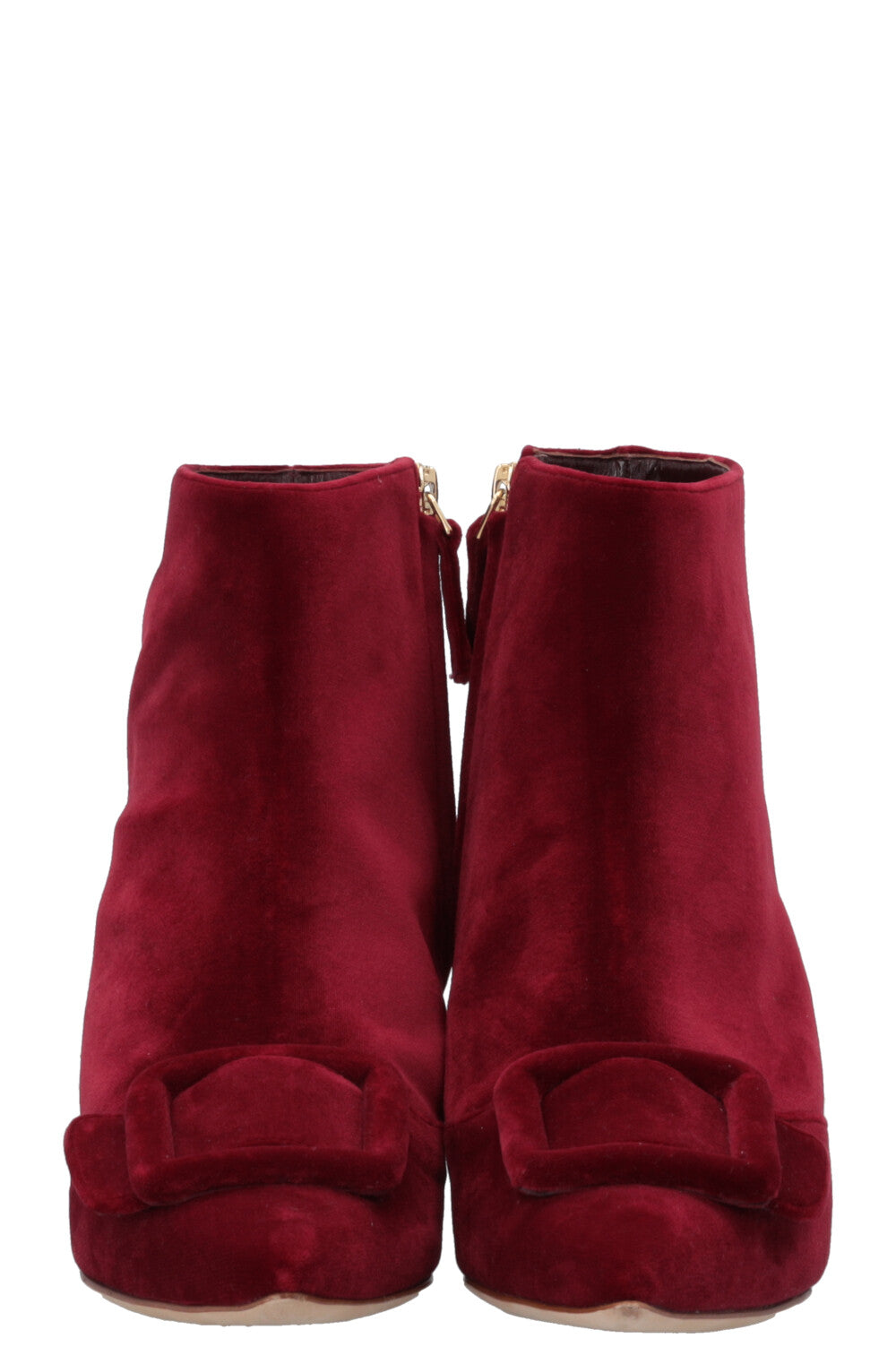 MANOLO BLAHNIK Baylow Ankle Boots Velvet Red
