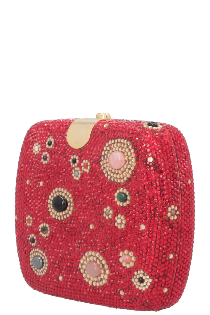JUDITH LEIBER Crystals Crossbody Clutch Red