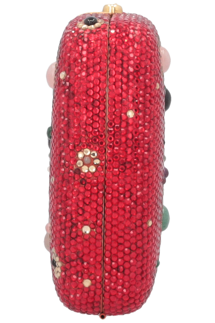 JUDITH LEIBER Crystals Crossbody Clutch Red