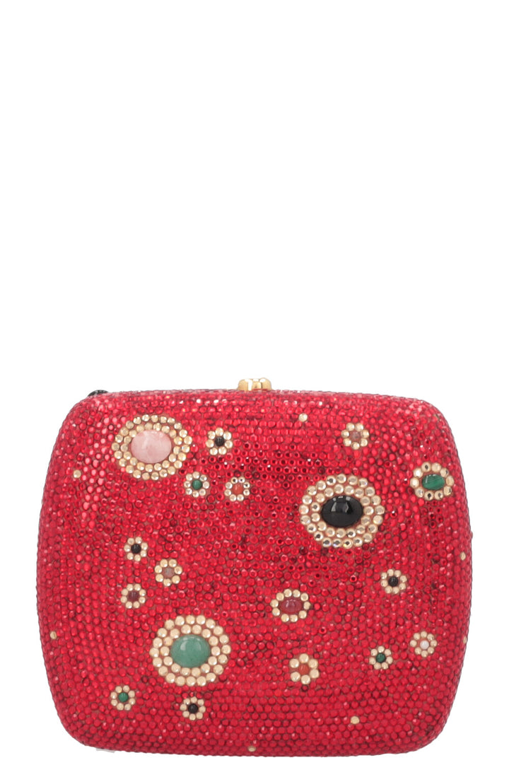 JUDITH LEIBER Crystals Crossbody Clutch Red