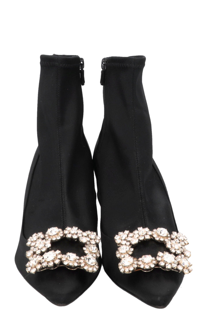 ROGER VIVIER Belle Sock Boots Satin Black
