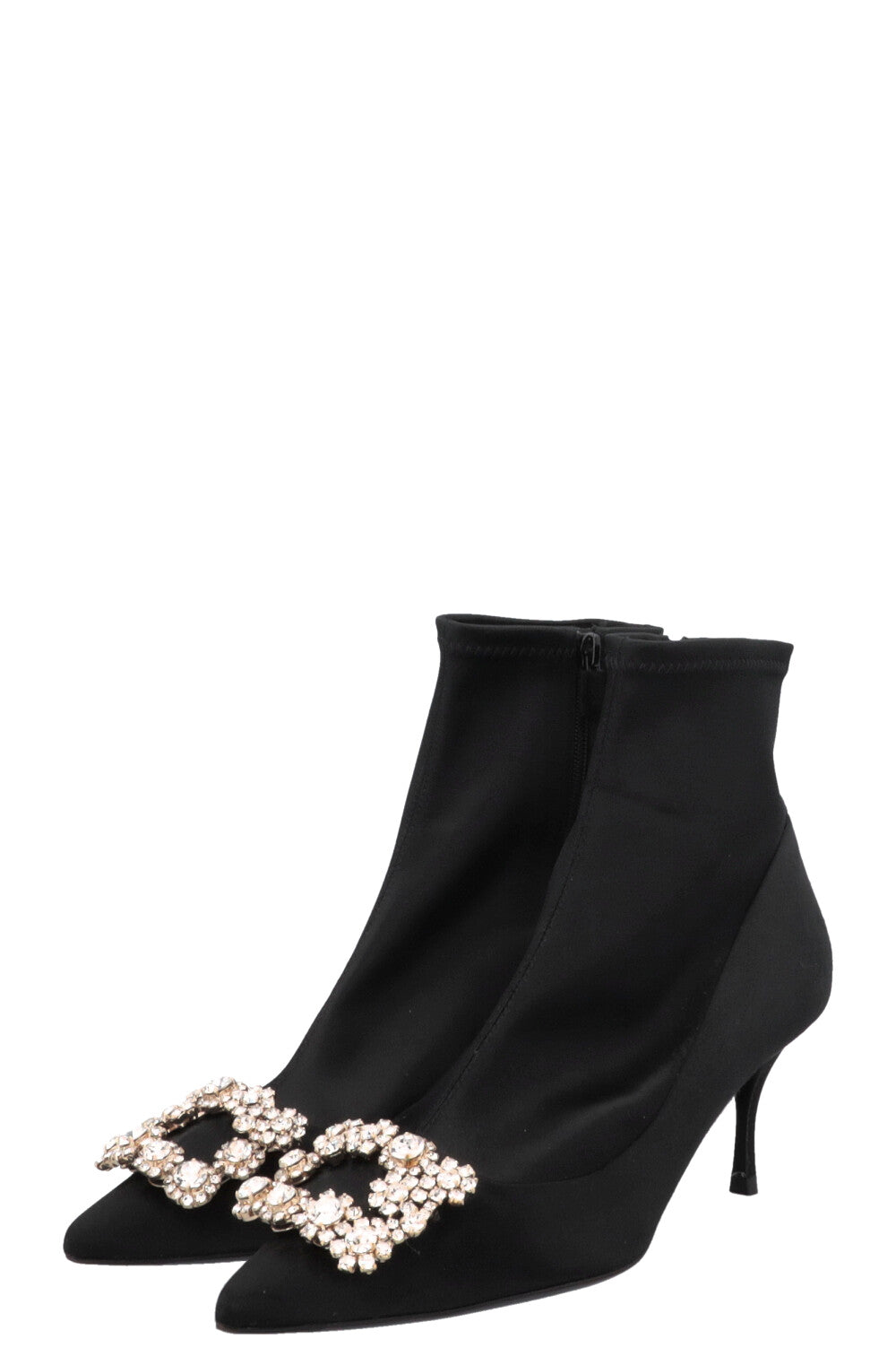 ROGER VIVIER Belle Sock Boots Satin Black