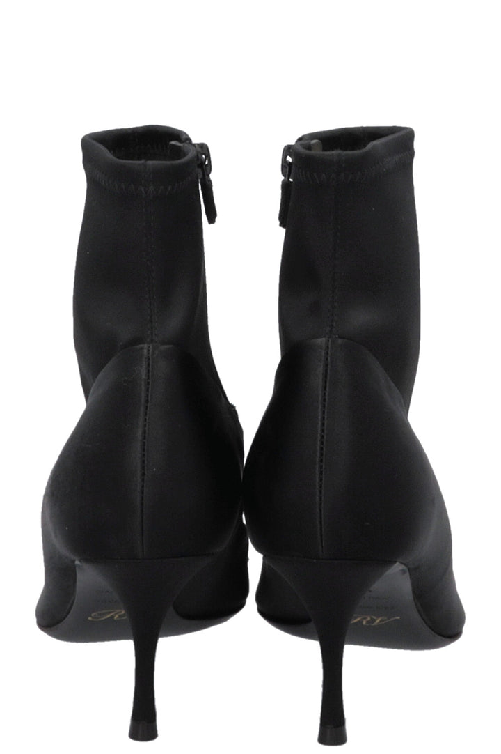 ROGER VIVIER Belle Sock Boots Satin Black