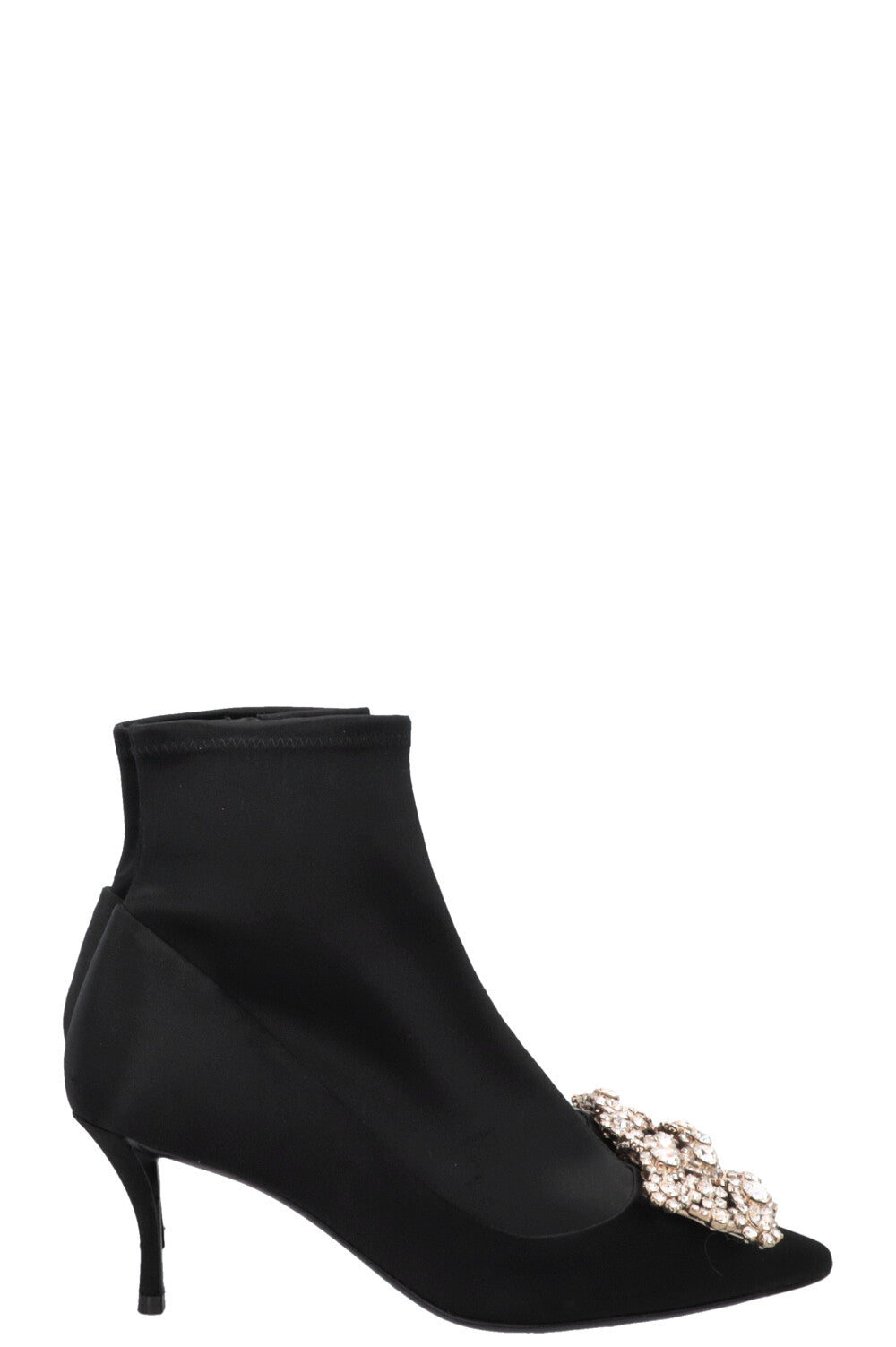 ROGER VIVIER Belle Sock Boots Satin Black