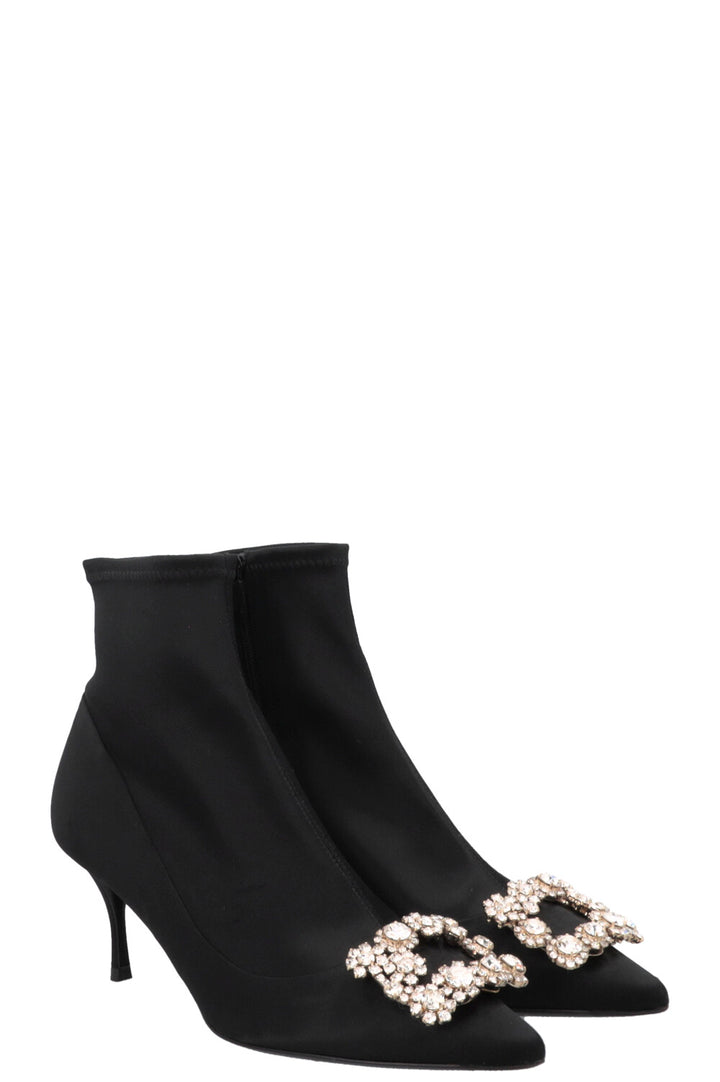 ROGER VIVIER Belle Sock Boots Satin Black