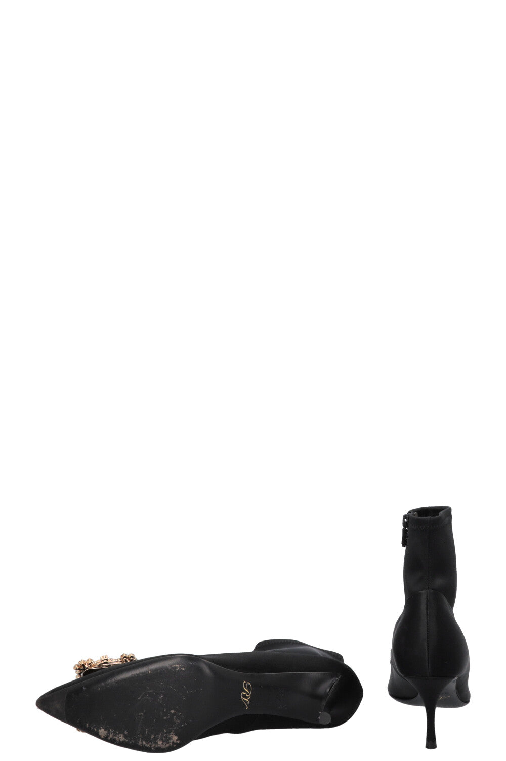 ROGER VIVIER Belle Sock Boots Satin Black