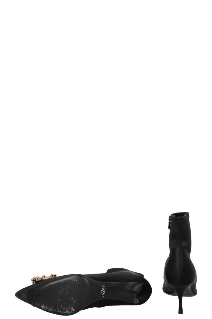 ROGER VIVIER Belle Sock Boots Satin Black