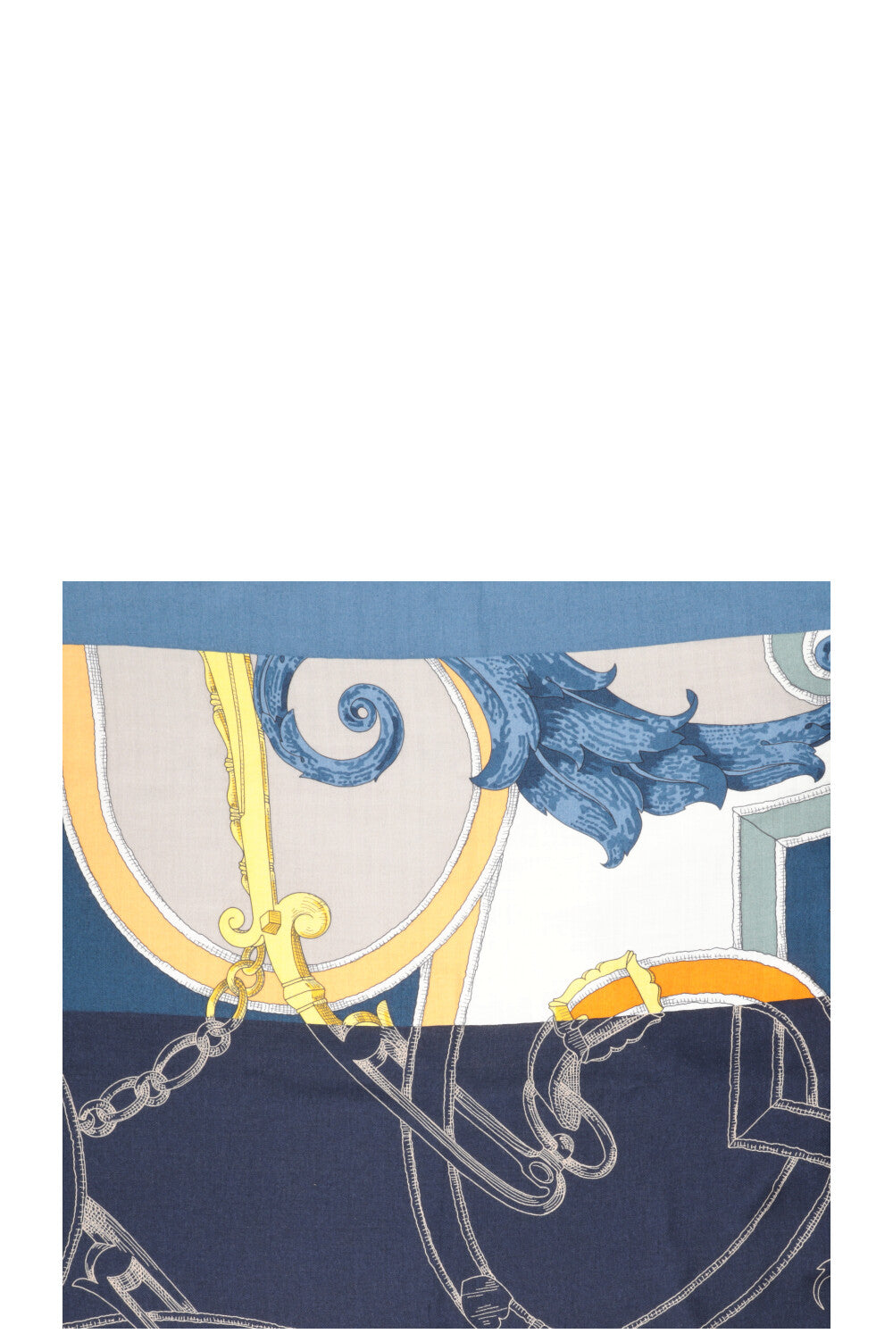 HERMÈS L'Instruction Du Roy 140 Scarf Cashmere Blue